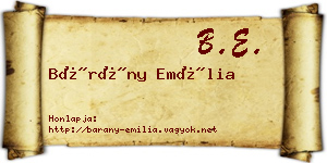 Bárány Emília névjegykártya