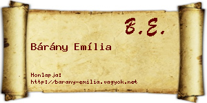 Bárány Emília névjegykártya