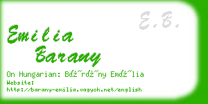 emilia barany business card